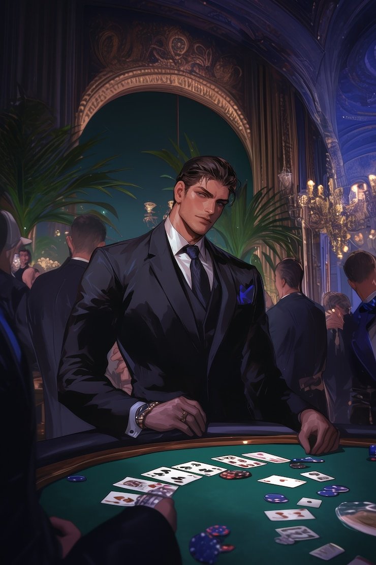 Meja Teen Patti di garasipoker dengan dealer profesional membagikan kartu
